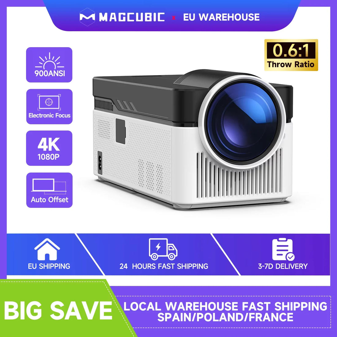 CineWallz Ultra™ HY450 1080p Smart Projector